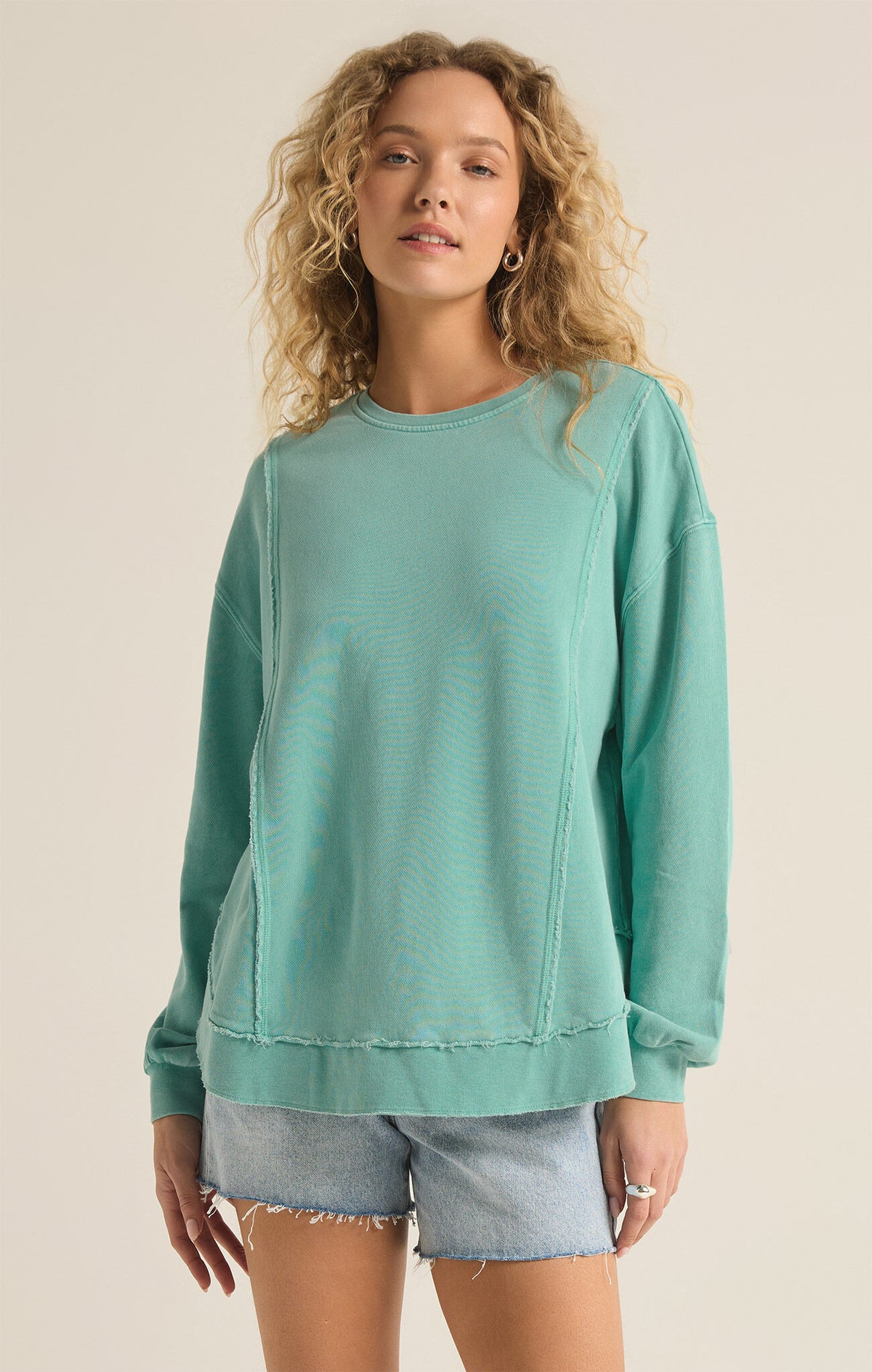 z supply relay sweatshirt in tide pool-front