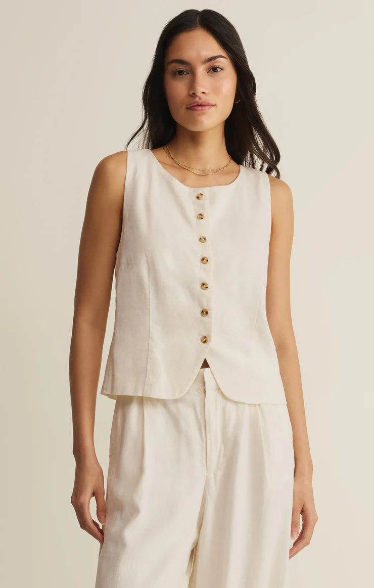 Z SUPPLY Roman Linen Vest cloud