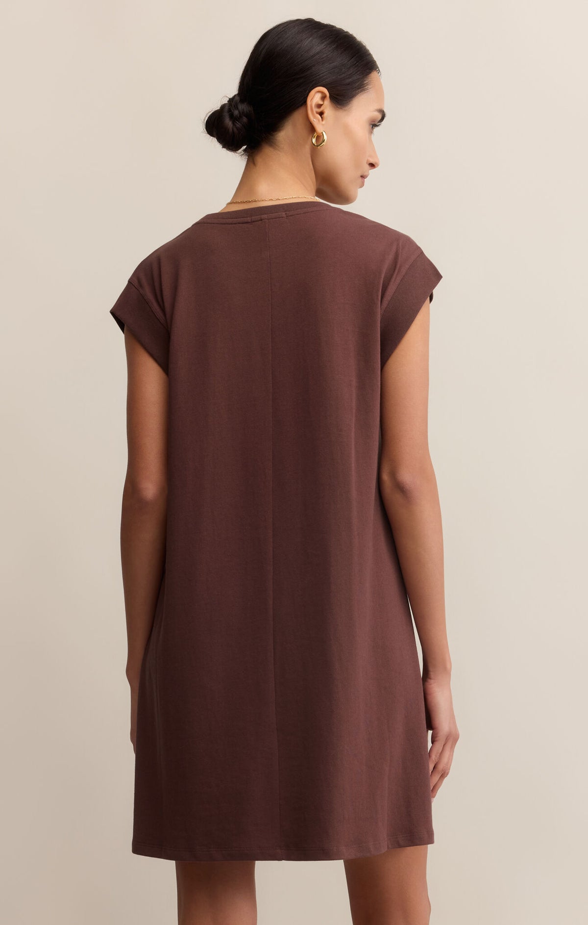 Z SUPPLY Routine Shift Mini Dress in sandalwood