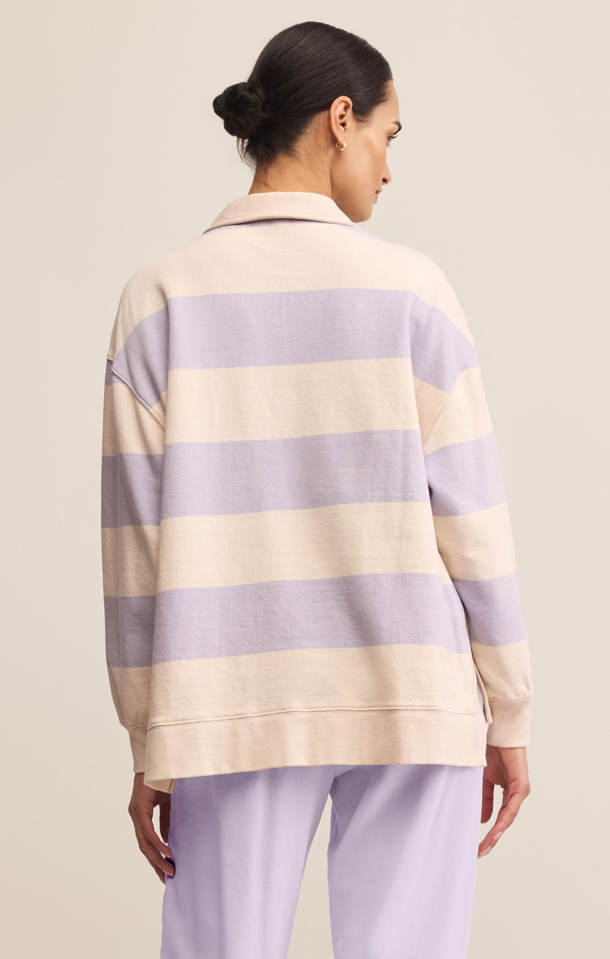 Z SUPPLY Rugby Brushed Fleece Henley in lavender ice