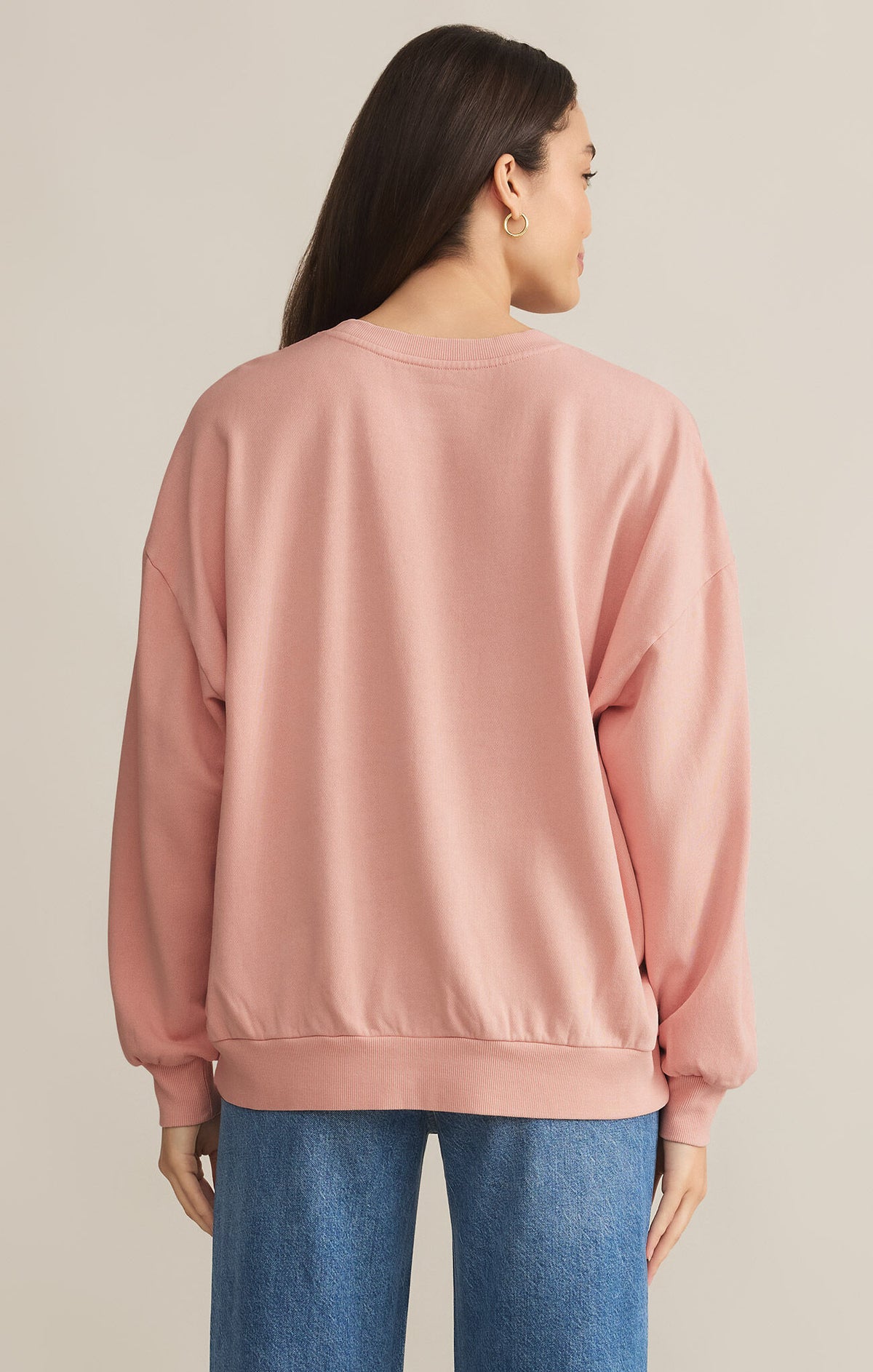 Z SUPPLY Sauv Blanc Sunday Sweatshirt in pink dreams-back