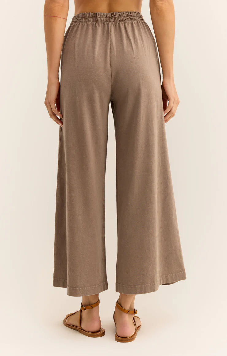 z supply scout cotton jersey pant in iced coffee-back view