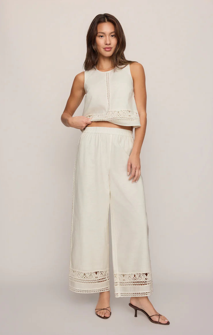 Z SUPPLY Scout Embroidered Pant white