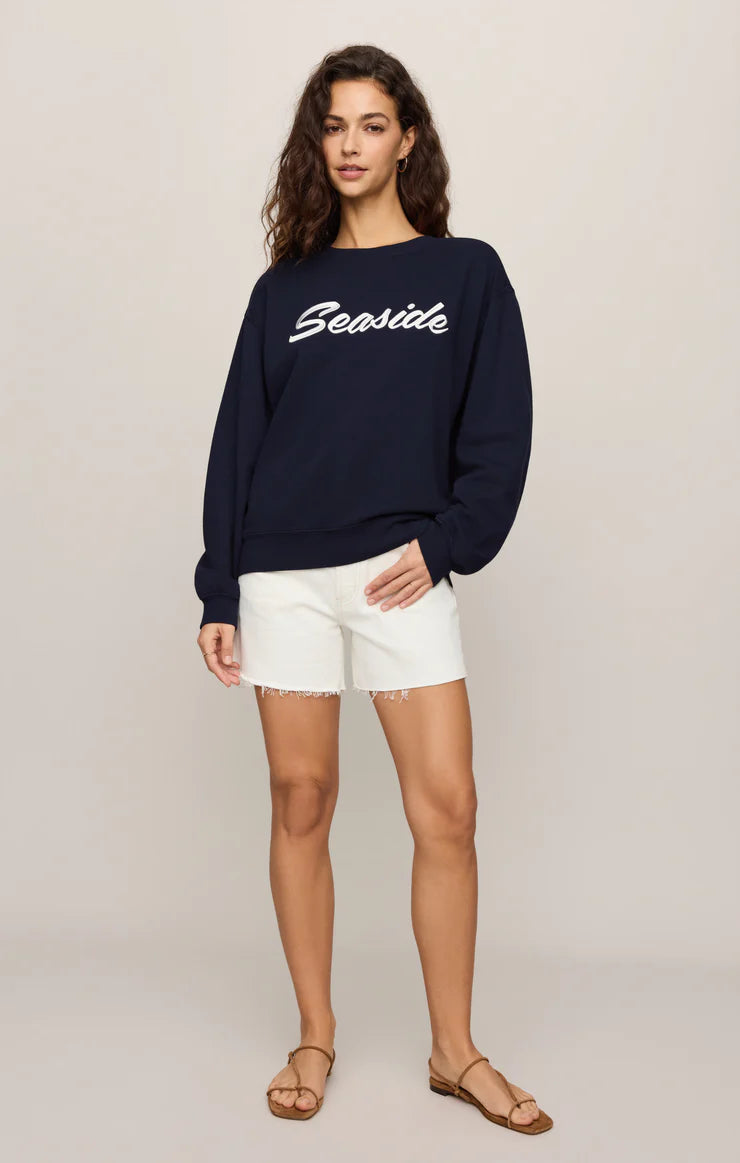 Z SUPPLY Seaside Boyfriend Fleece Sweatshirt eclipse 