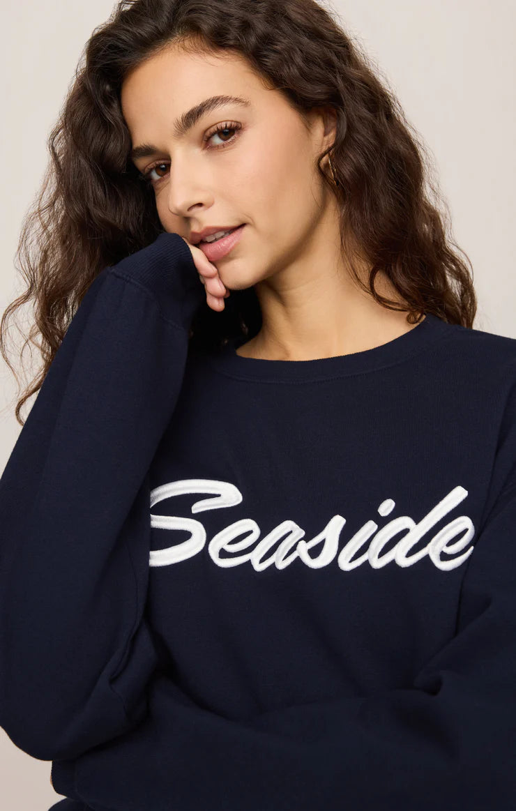 Z SUPPLY Seaside Boyfriend Fleece Sweatshirt eclipse 