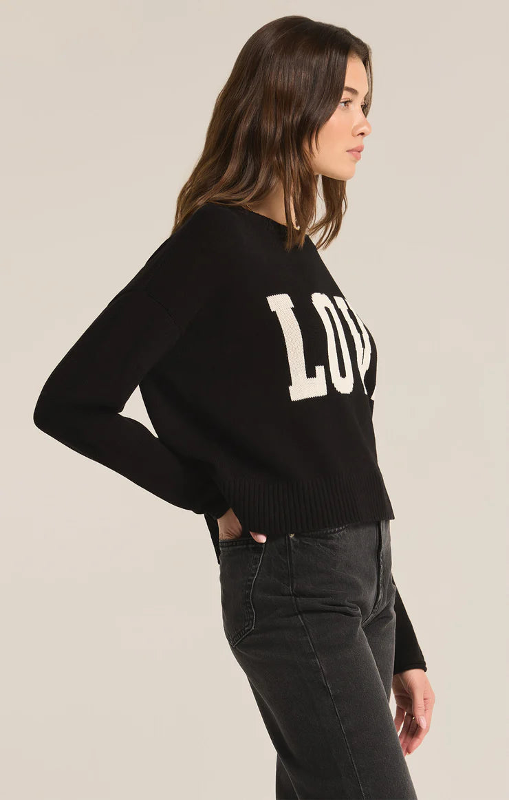 Z SUPPLY Sienna Love Sweater in black-side