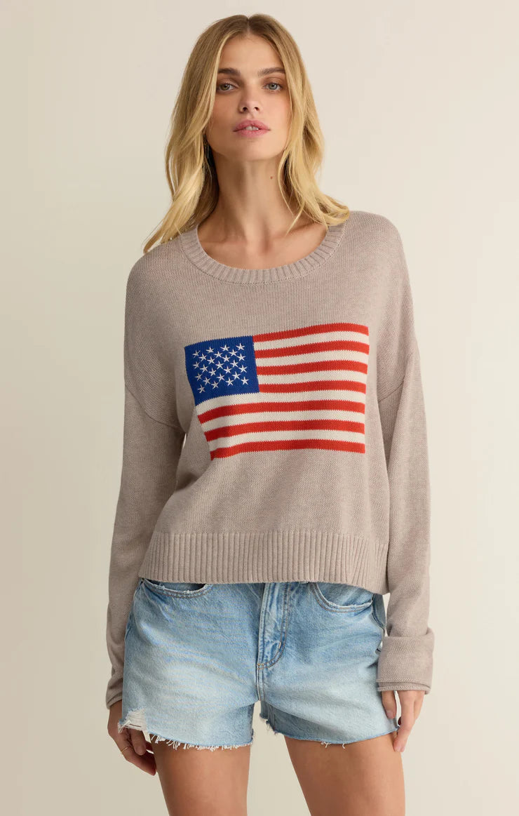 Z SUPPLY Sienna Patriot Sweater natural heather 