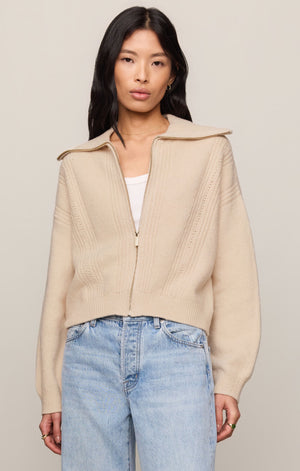 Z SUPPLY Silverlake Zip Cardigan chalk 