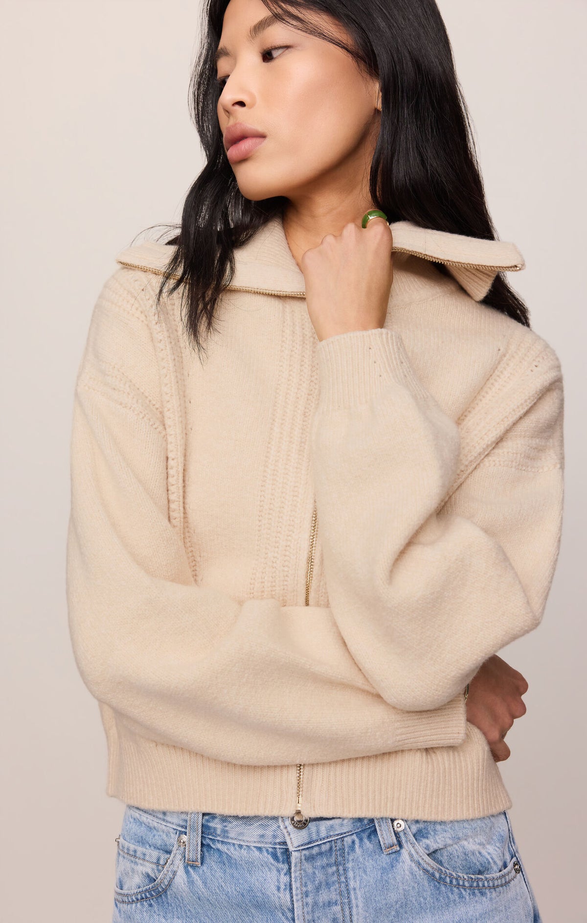 Z SUPPLY Silverlake Zip Cardigan chalk 