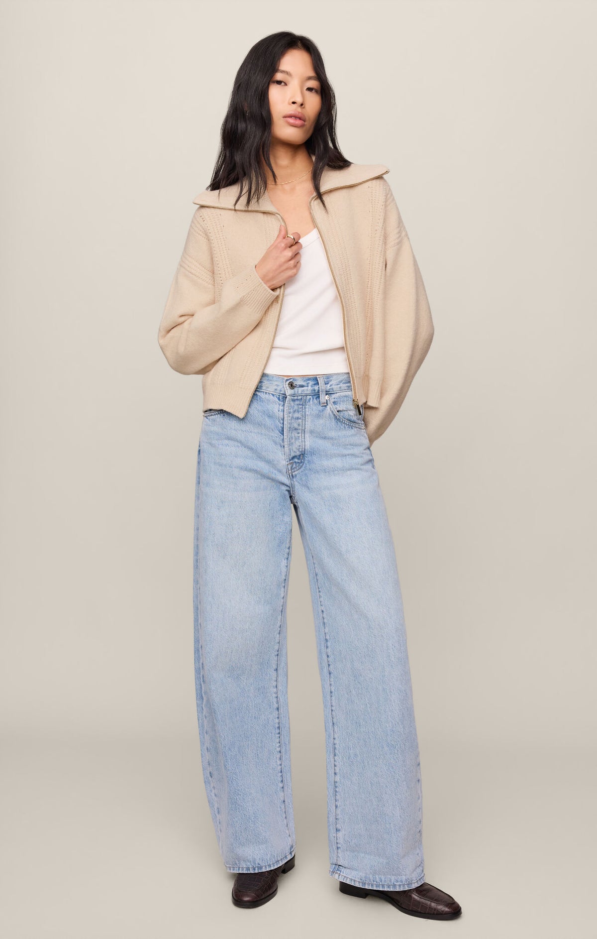 Z SUPPLY Silverlake Zip Cardigan chalk 