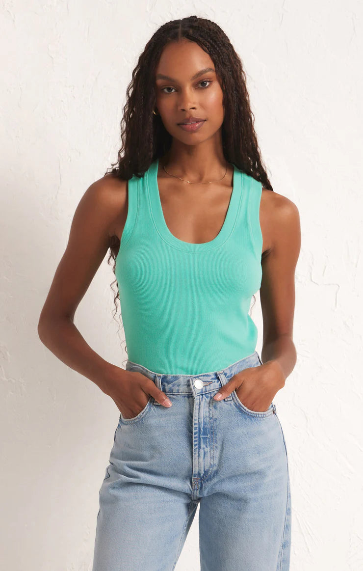 Z SUPPLY Sirena Rib Tank Cabana Green