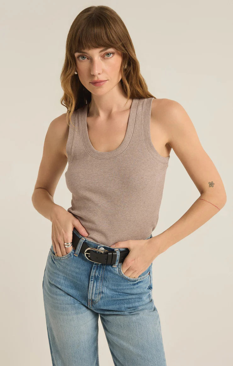 Z SUPPLY Sirena Rib Tank Heather Taupe