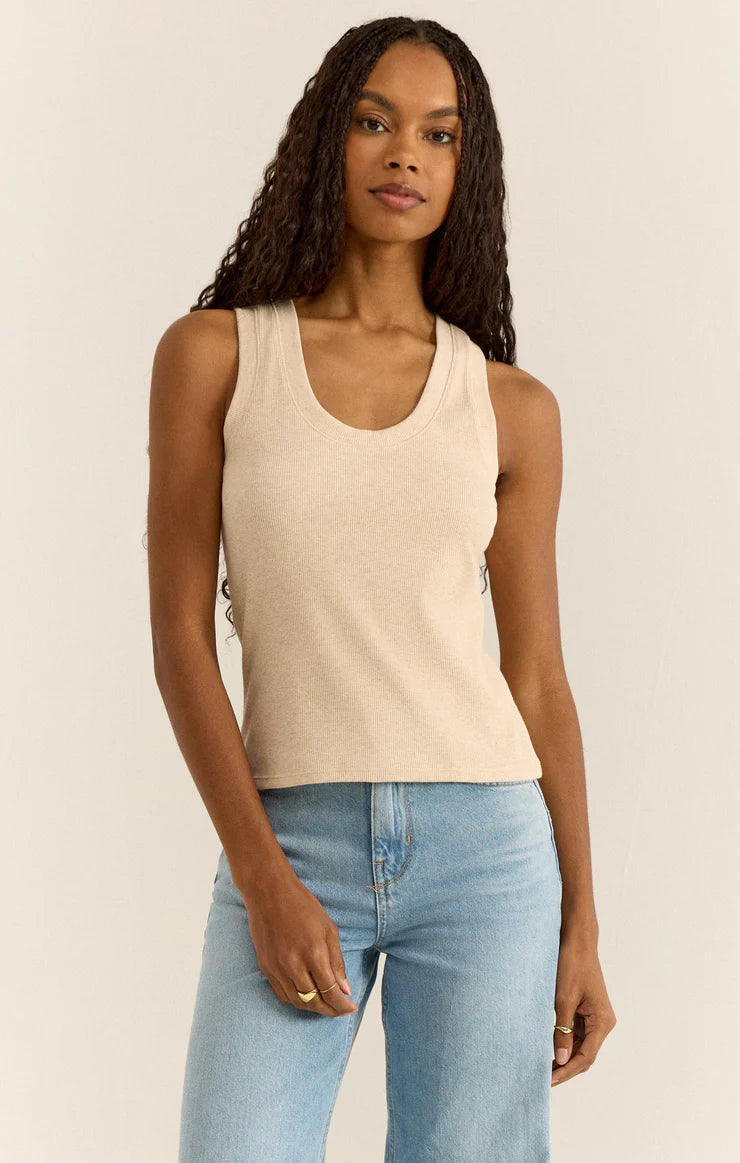 Z SUPPLY Sirena Rib Tank Oatmeal Heather