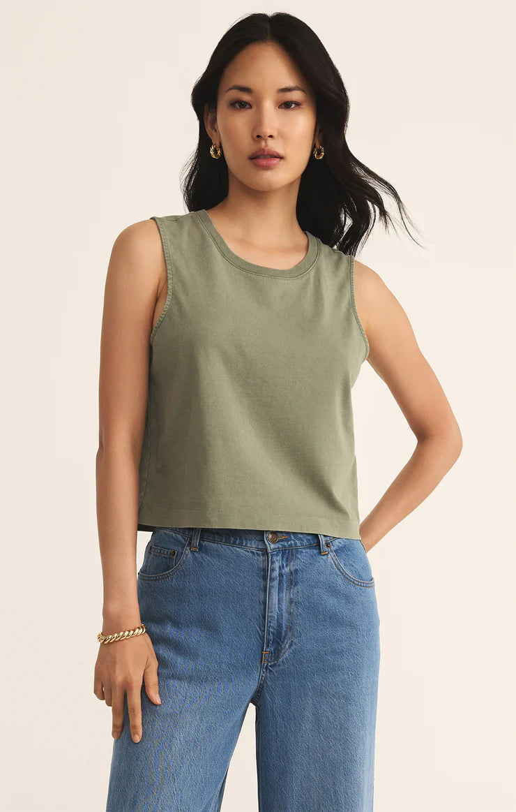 Z SUPPLY Sloane Jersey Muscle Tank avocado
