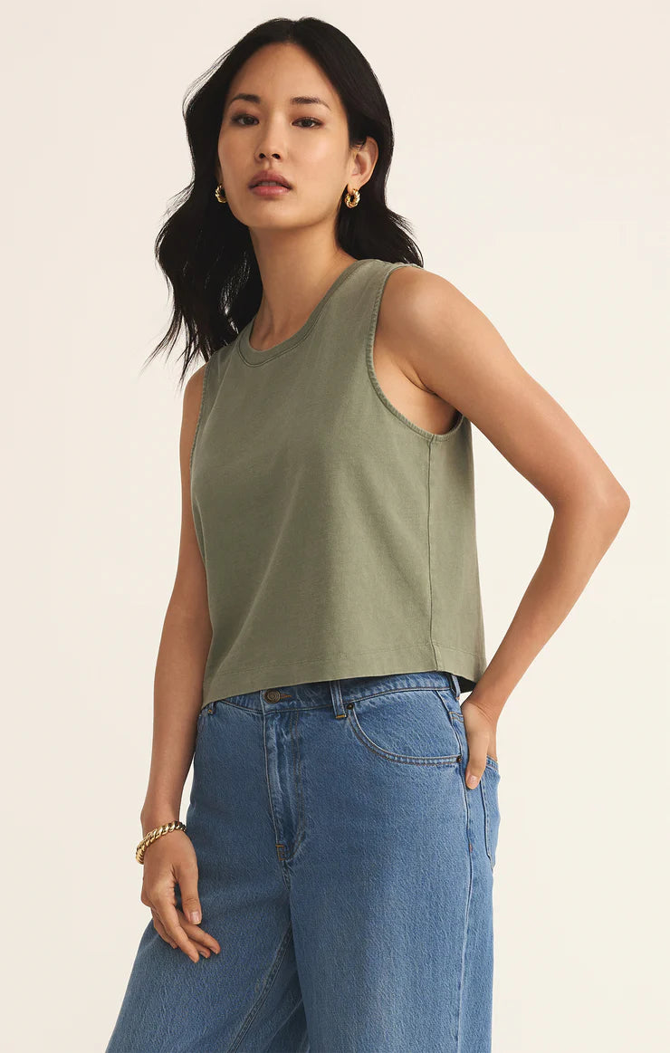 Z SUPPLY Sloane Jersey Muscle Tank avocado