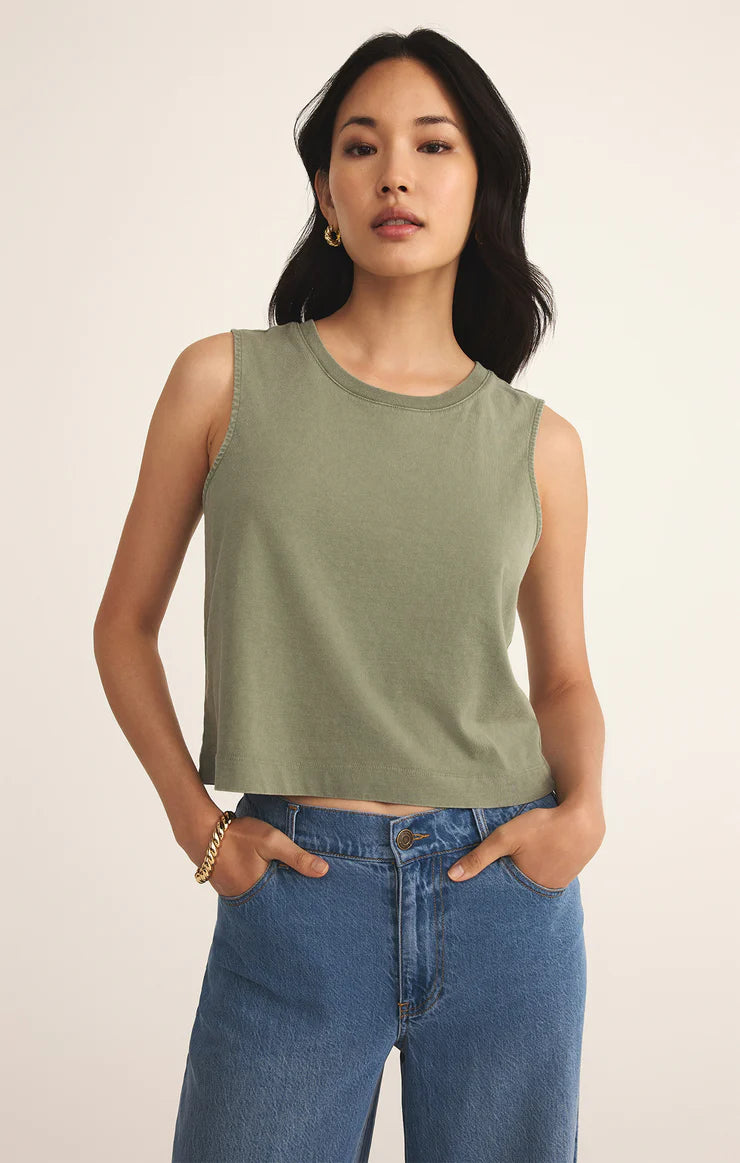 Z SUPPLY Sloane Jersey Muscle Tank avocado