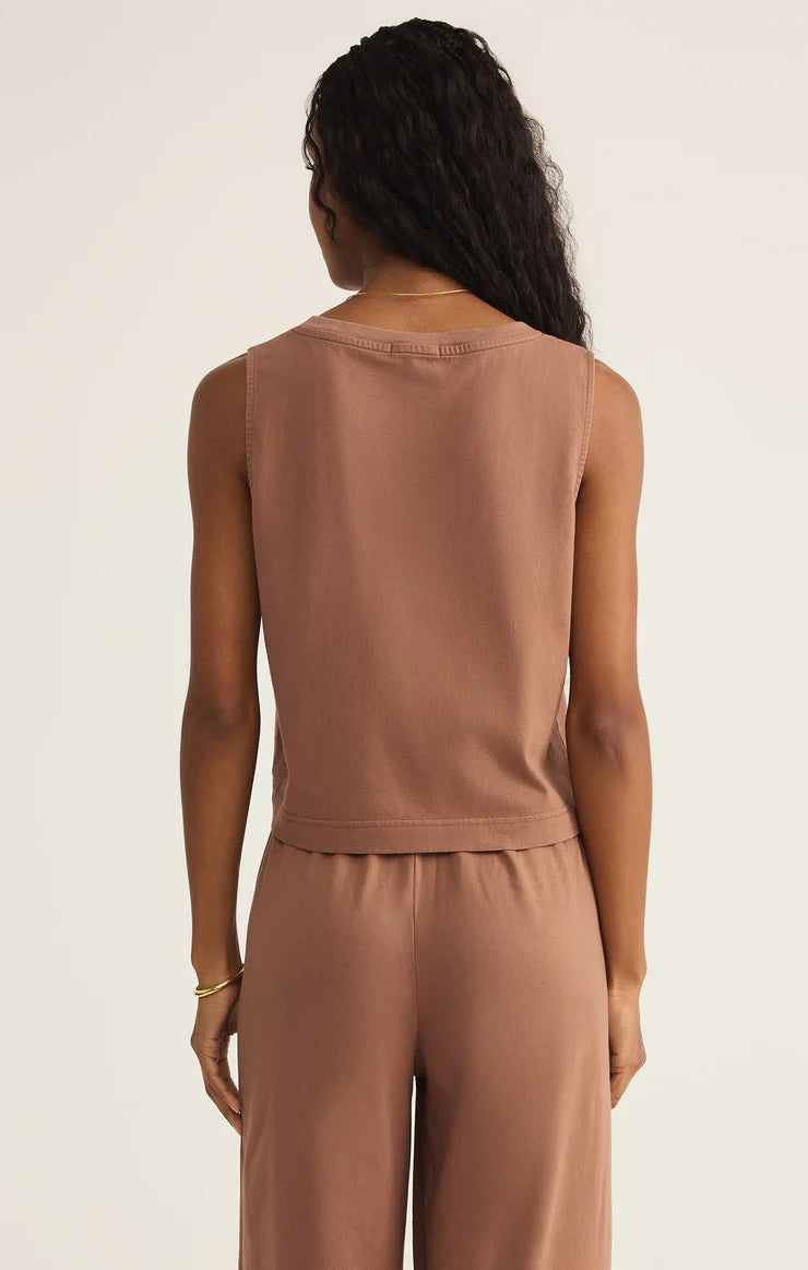 Z SUPPLY Sloane V-Neck Top in teakwood