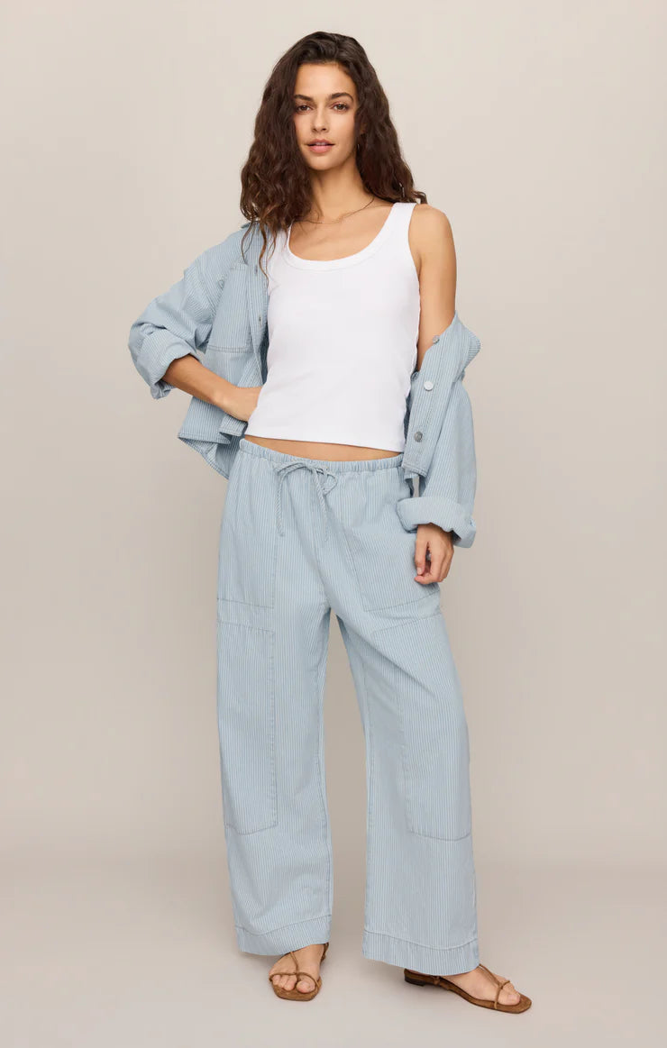 Z SUPPLY Soft Denim Carpenter Pant  seaboard stripe