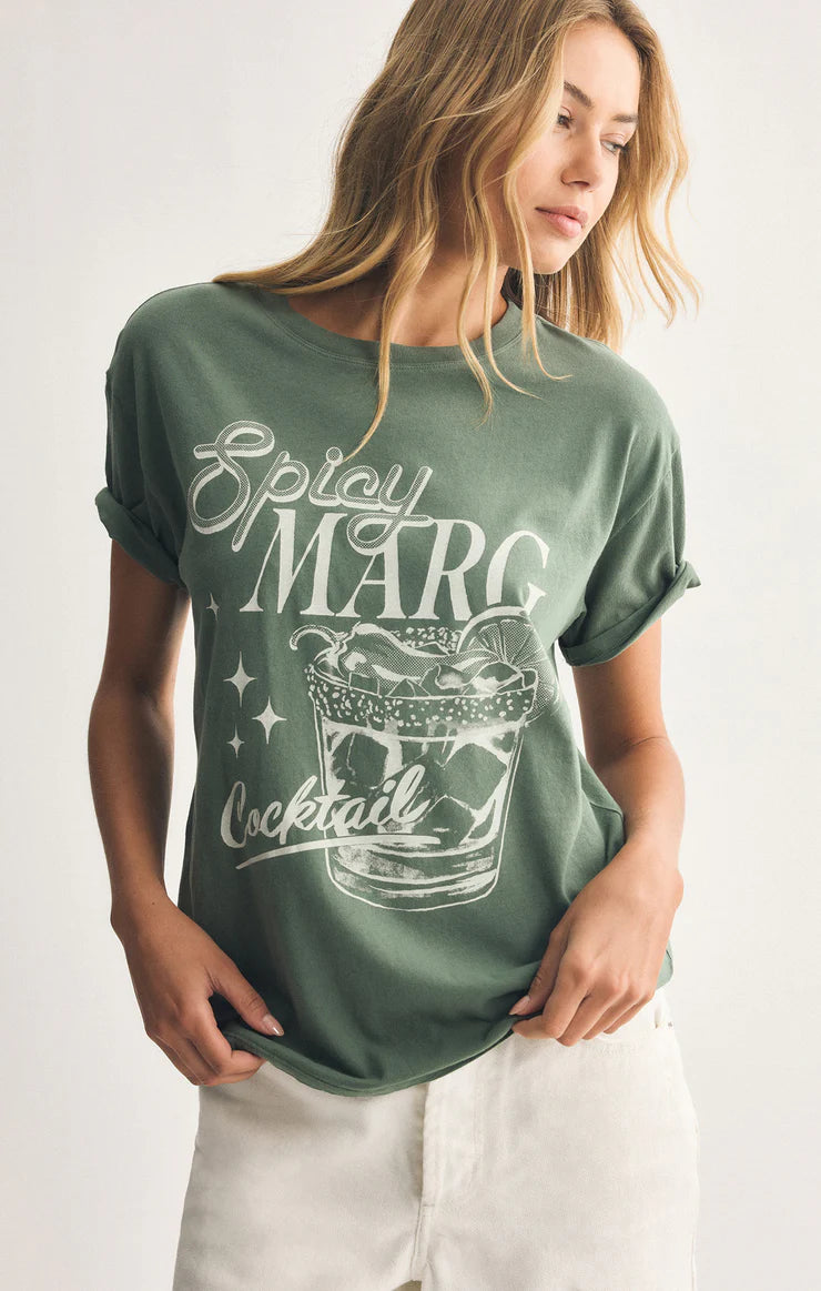 Z SUPPLY Spicy Marg Boyfriend Tee in hunter green 