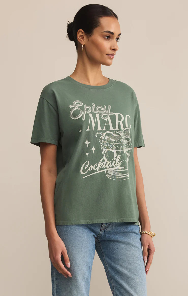 Z SUPPLY Spicy Marg Boyfriend Tee in hunter green 