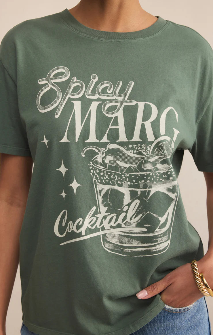 Z SUPPLY Spicy Marg Boyfriend Tee in hunter green 