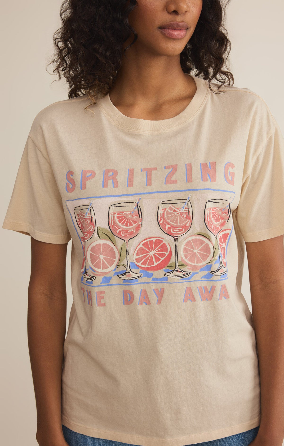 Z SUPPLY Spritz Boyfriend Tee in sandshell-front