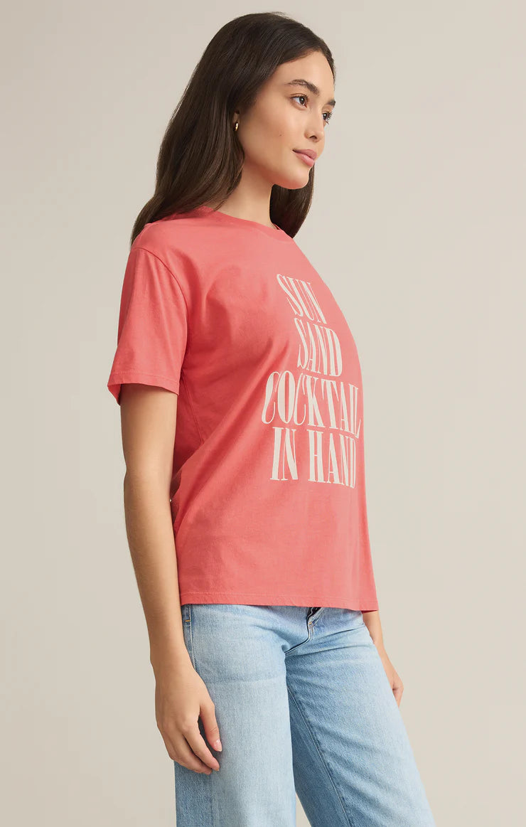 Z SUPPLY Sun & Sand Boyfriend Tee in sunset pink