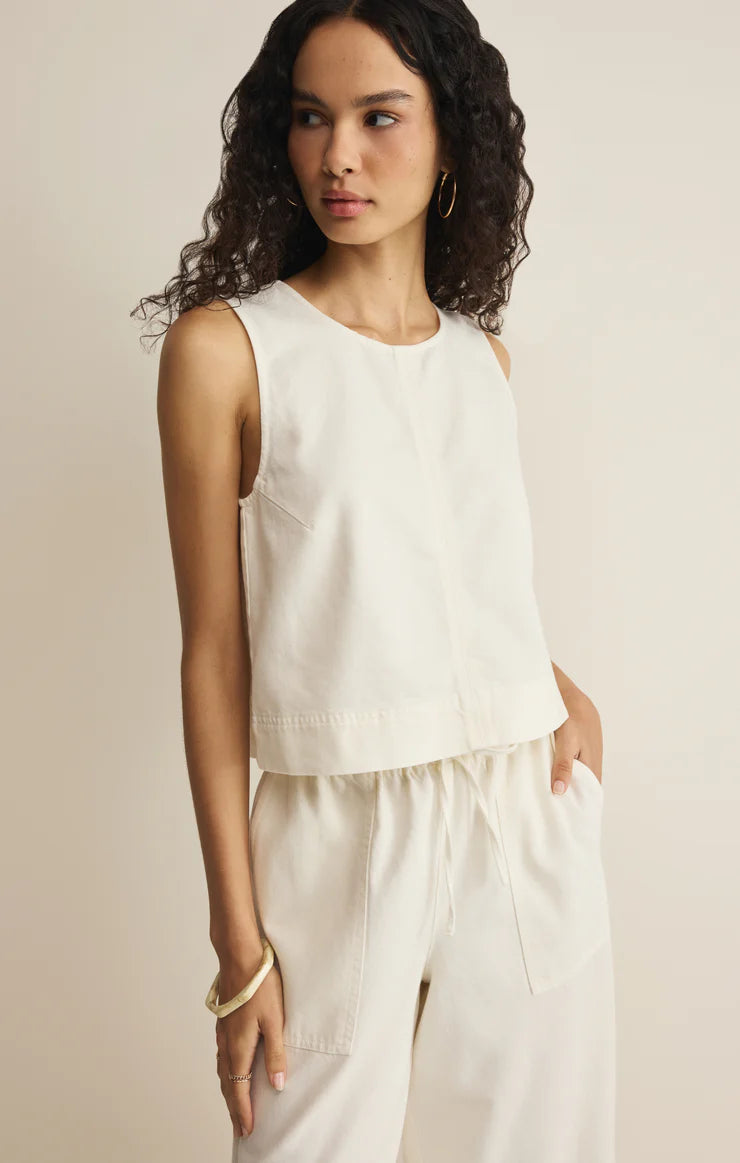 Z SUPPLY Sun Seeker Twill Cropped Tank cloud 
