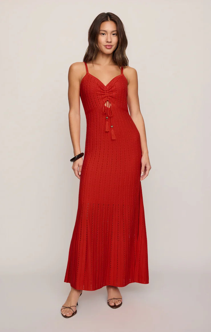 Z SUPPLY Sunda Crochet Strap Maxi Dress LYCHEE / L Z SUPPLY Sunda Crochet Strap Maxi Dress LYCHEE / L