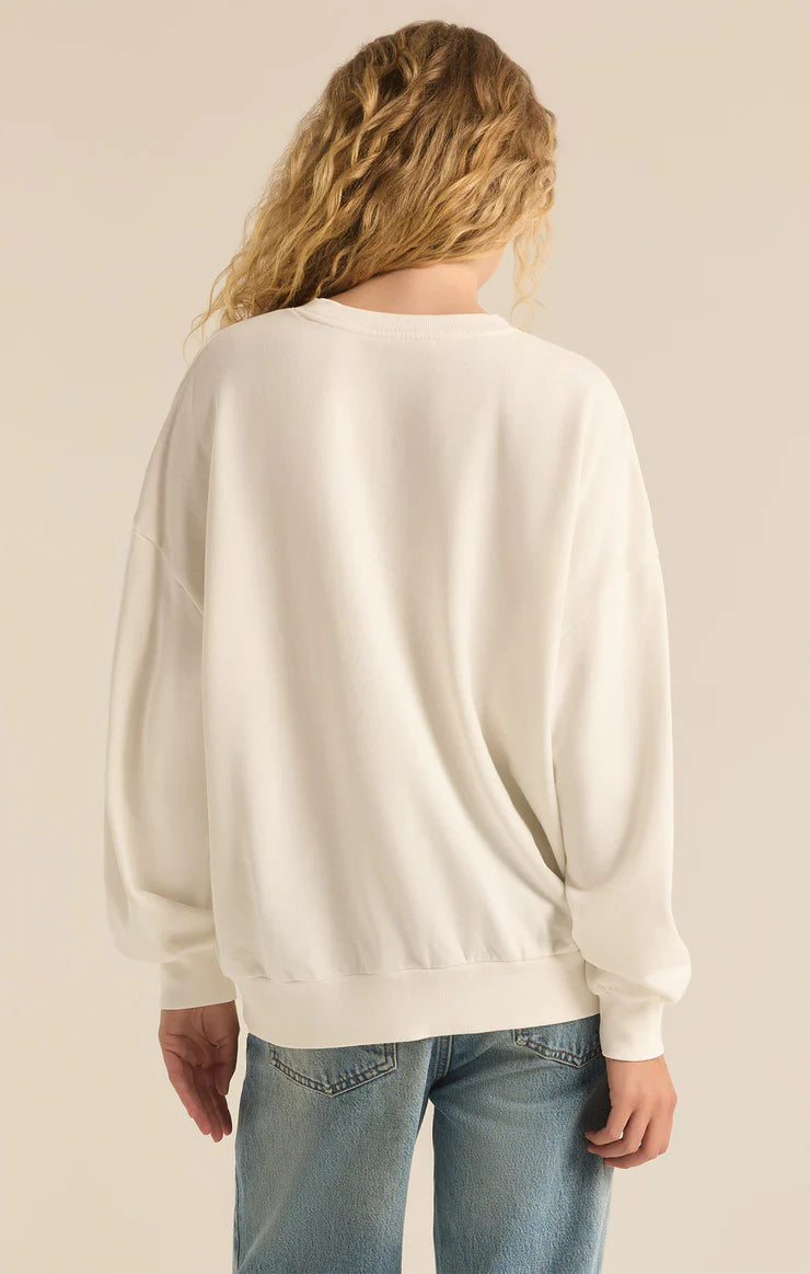 Z SUPPLY Sunset Sunday Sweatshirt in sea salt-back