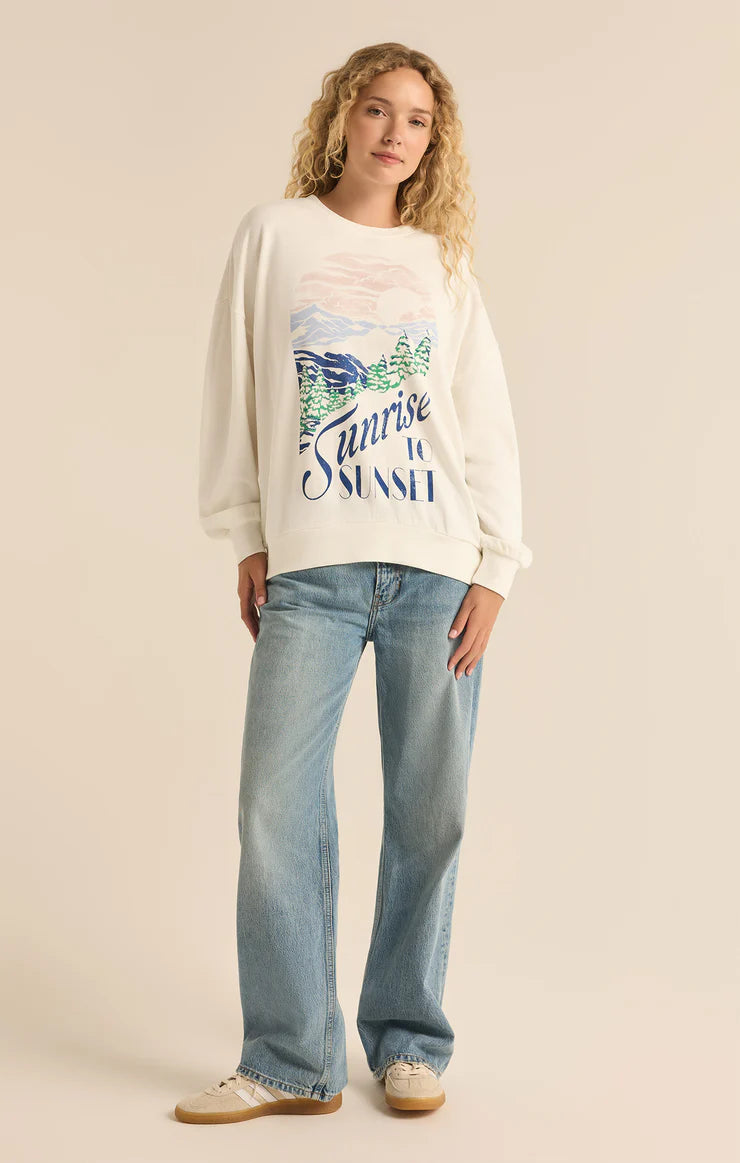 Z SUPPLY Sunset Sunday Sweatshirt in sea salt-front