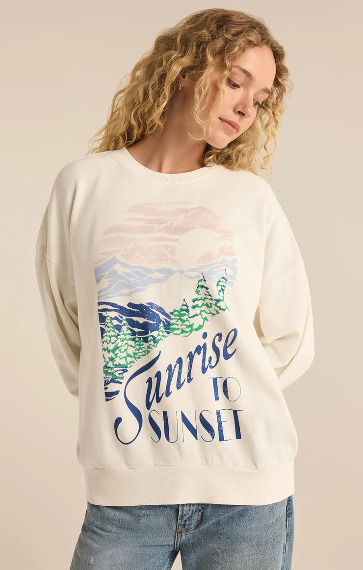 Z SUPPLY Sunset Sunday Sweatshirt in sea salt-front