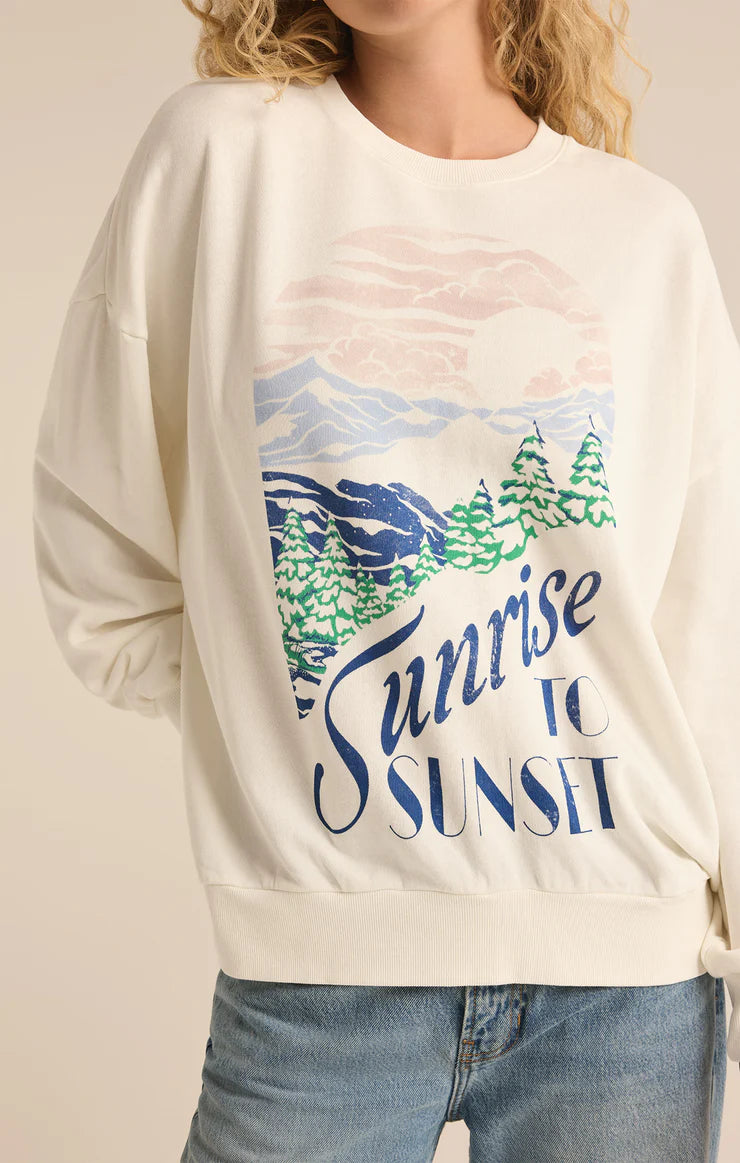 Z SUPPLY Sunset Sunday Sweatshirt in sea salt-front