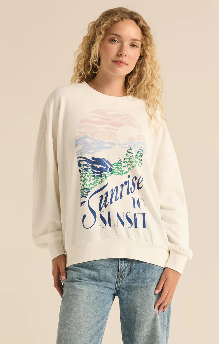 Z SUPPLY Sunset Sunday Sweatshirt in sea salt-front