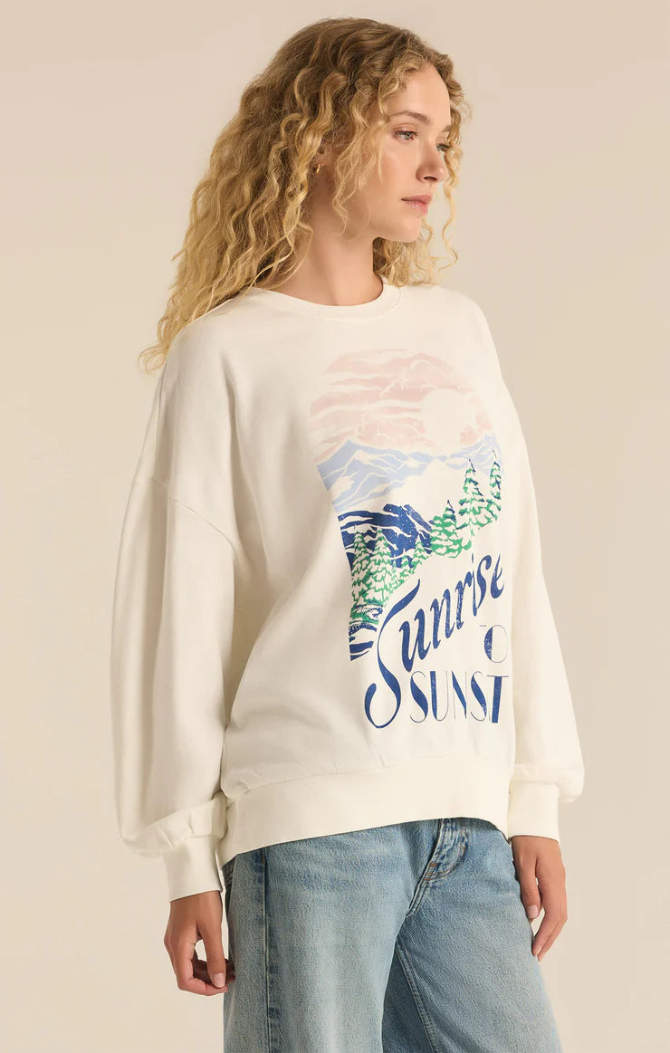 Z SUPPLY Sunset Sunday Sweatshirt in sea salt-side