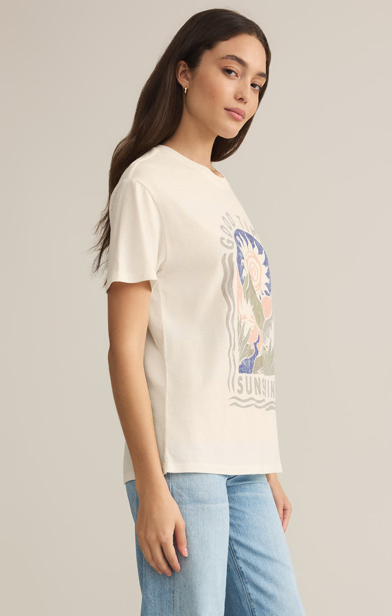 Z SUPPLY Sunshine Boyfriend Tee in sea salt-side