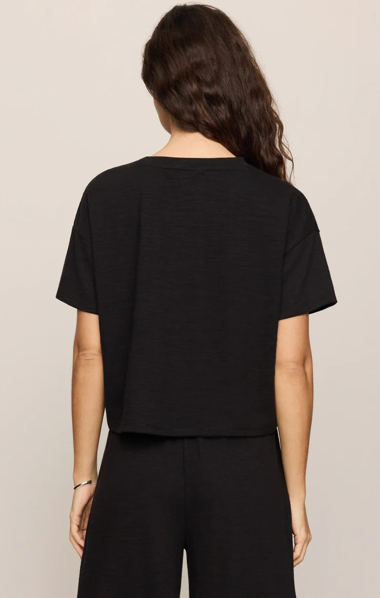 Z SUPPLY Sway Textured Cropped Tee black 