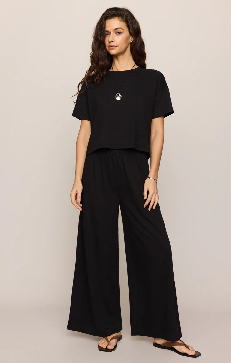 Z SUPPLY Sway Textured Cropped Tee black 