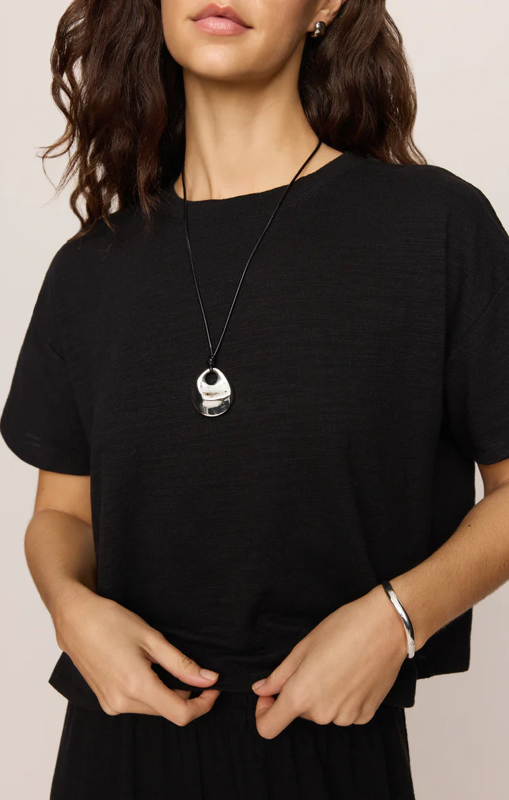 Z SUPPLY Sway Textured Cropped Tee black 