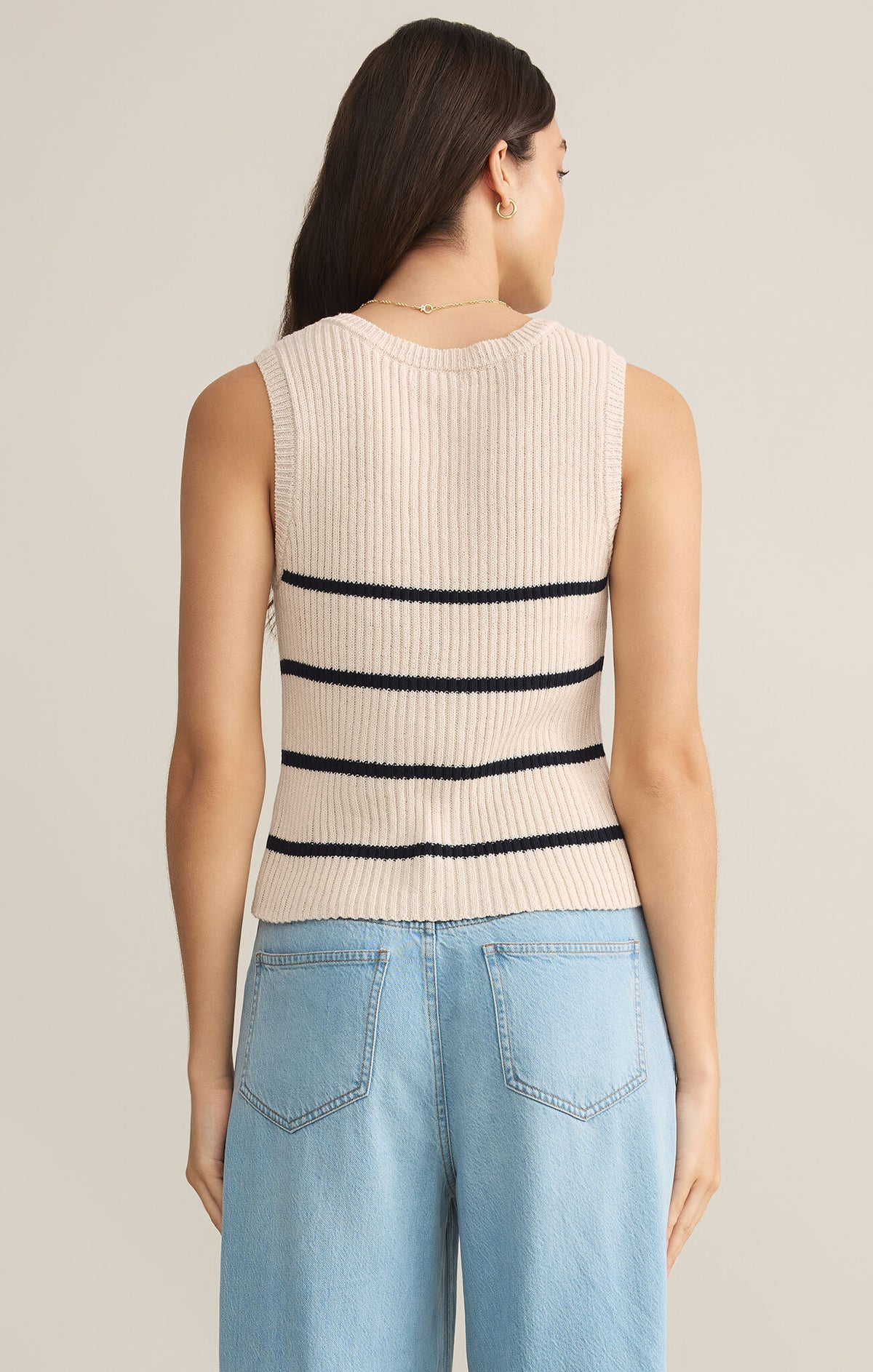 Z SUPPLY Sycamore Stripe Sweater Vest in sea salt-back