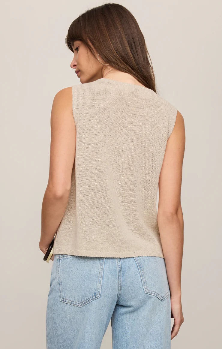Z SUPPLY Syd Linen Knit Tank Vest sandstone 
