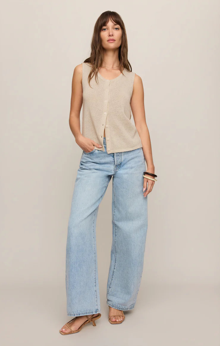 Z SUPPLY Syd Linen Knit Tank Vest sandstone 