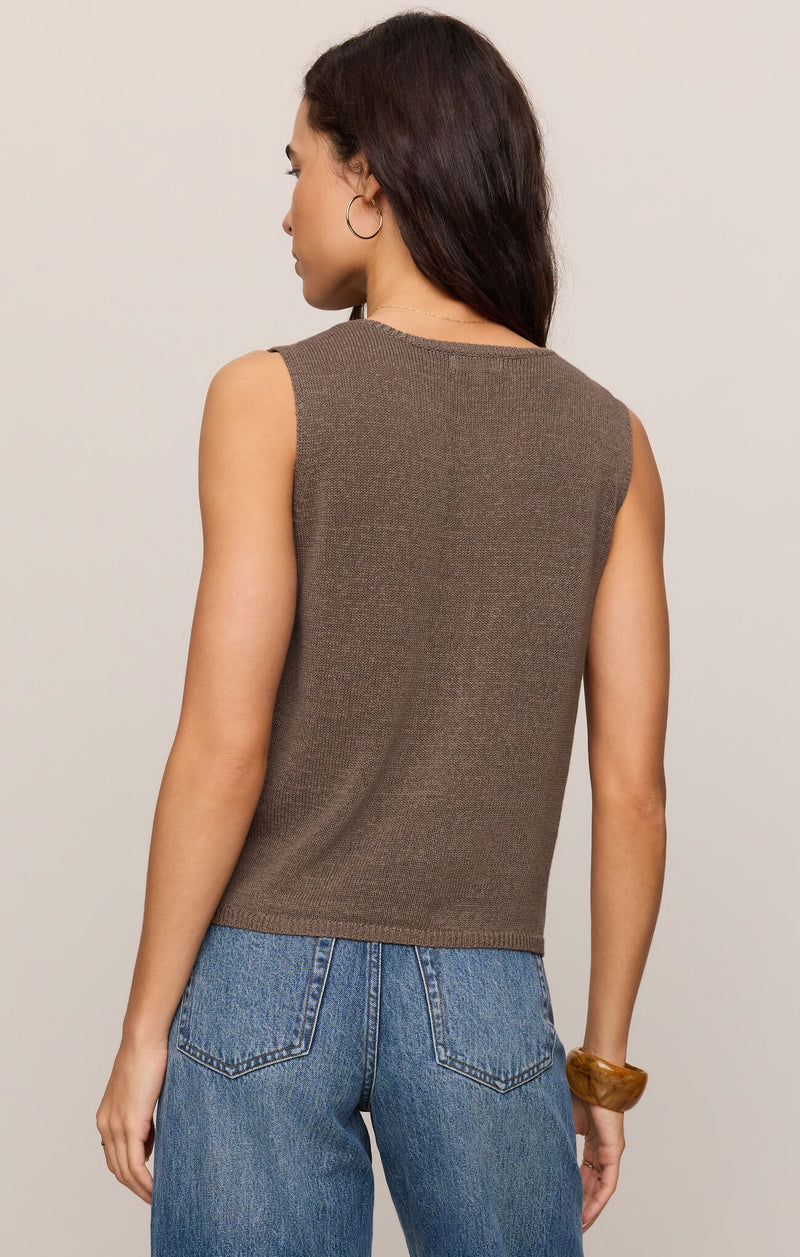 Z SUPPLY Syd Linen Knit Tank Vest pebble coast