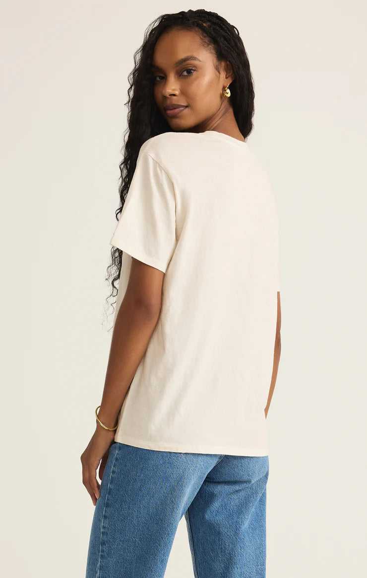 Z SUPPLY Team Happy Boyfriend Tee in sea salt 