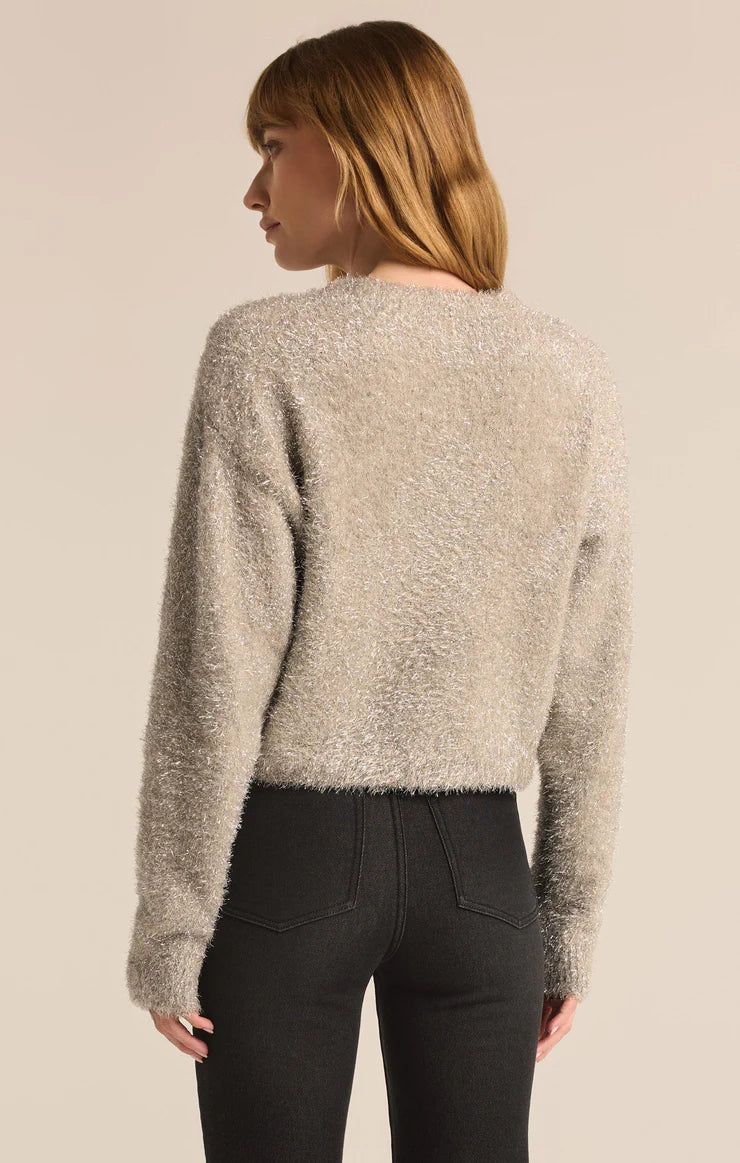 Z SUPPLY Tinseltown Cropped Sweater in champagne-back