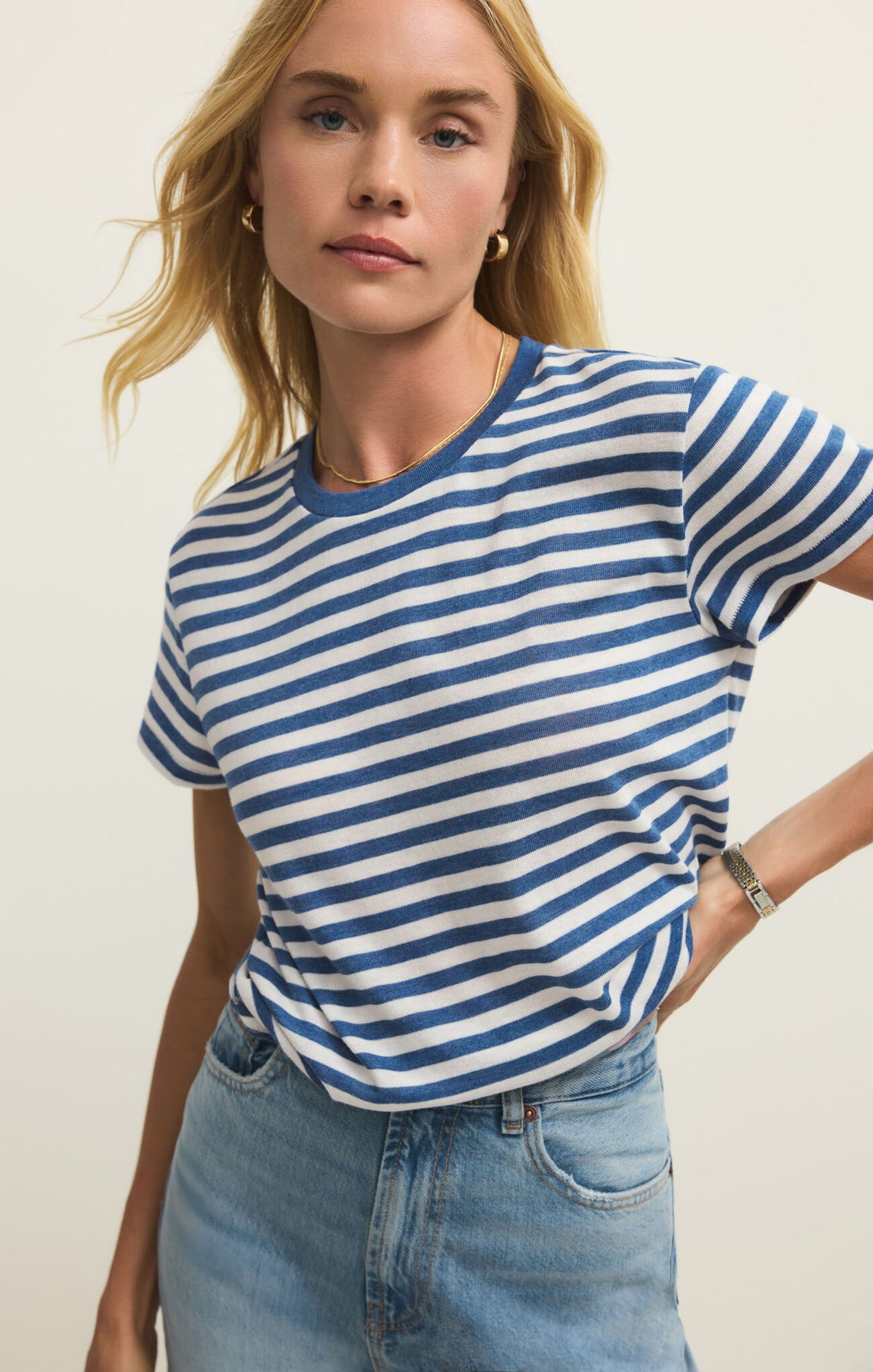 Z SUPPLY Tourist Striped Tee calypso blue indigo 