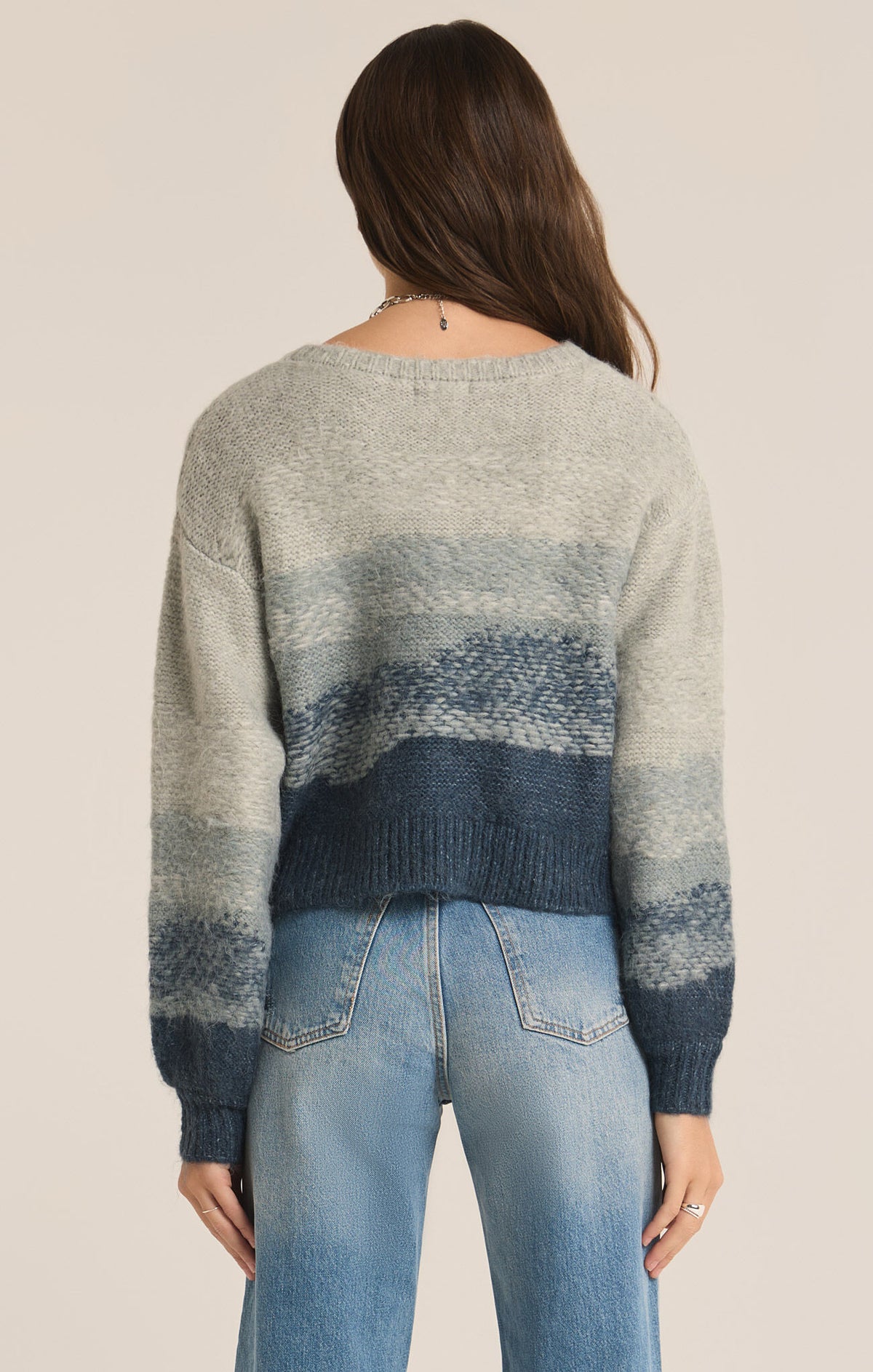 z supply tranquil waters sweater in light denim-back