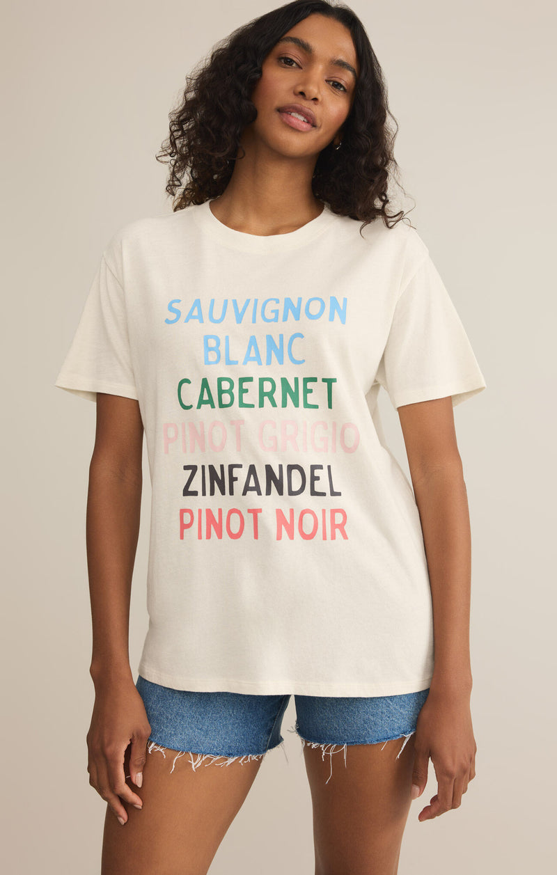 Z SUPPLY Vino Boyfriend Tee in sea salt-front