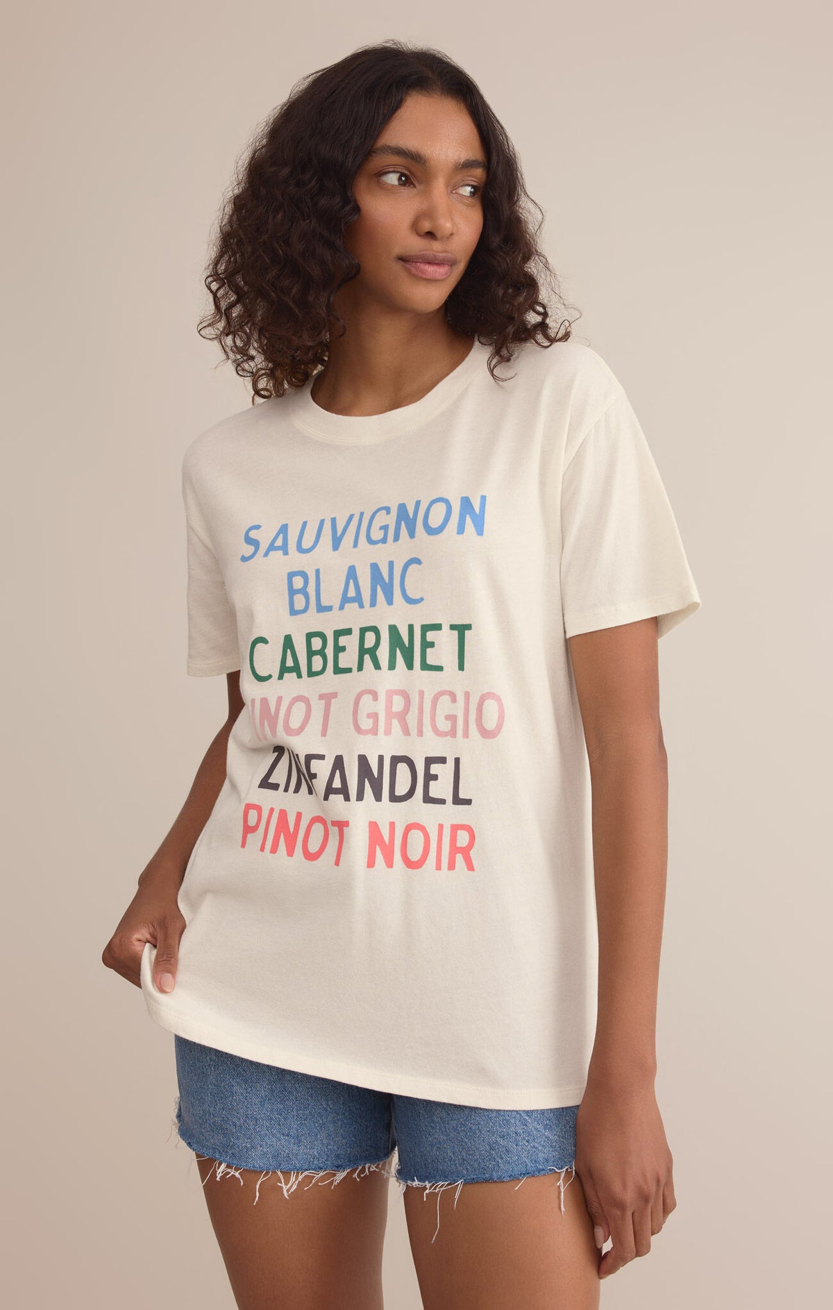 Z SUPPLY Vino Boyfriend Tee in sea salt-side