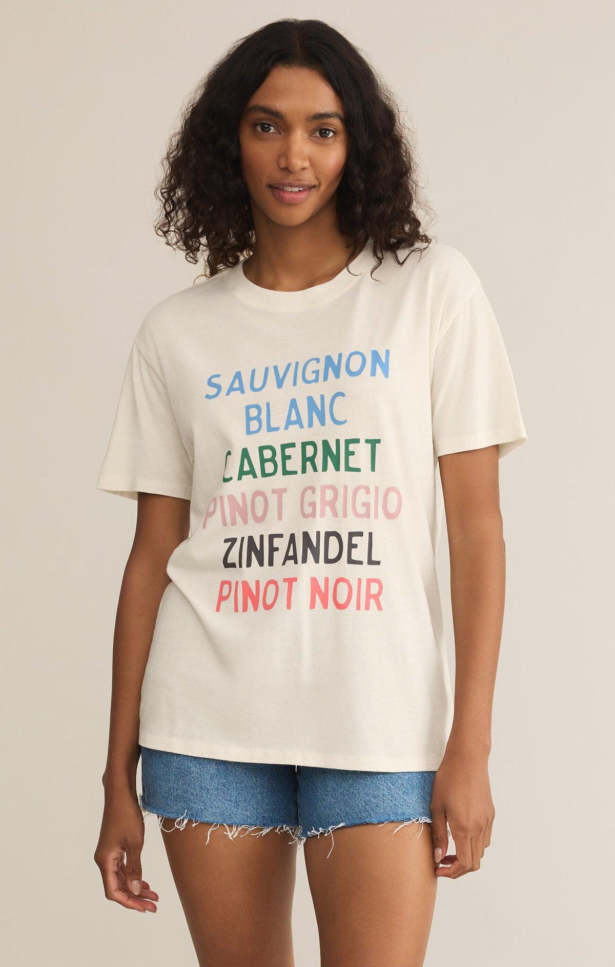 Z SUPPLY Vino Boyfriend Tee in sea salt-front